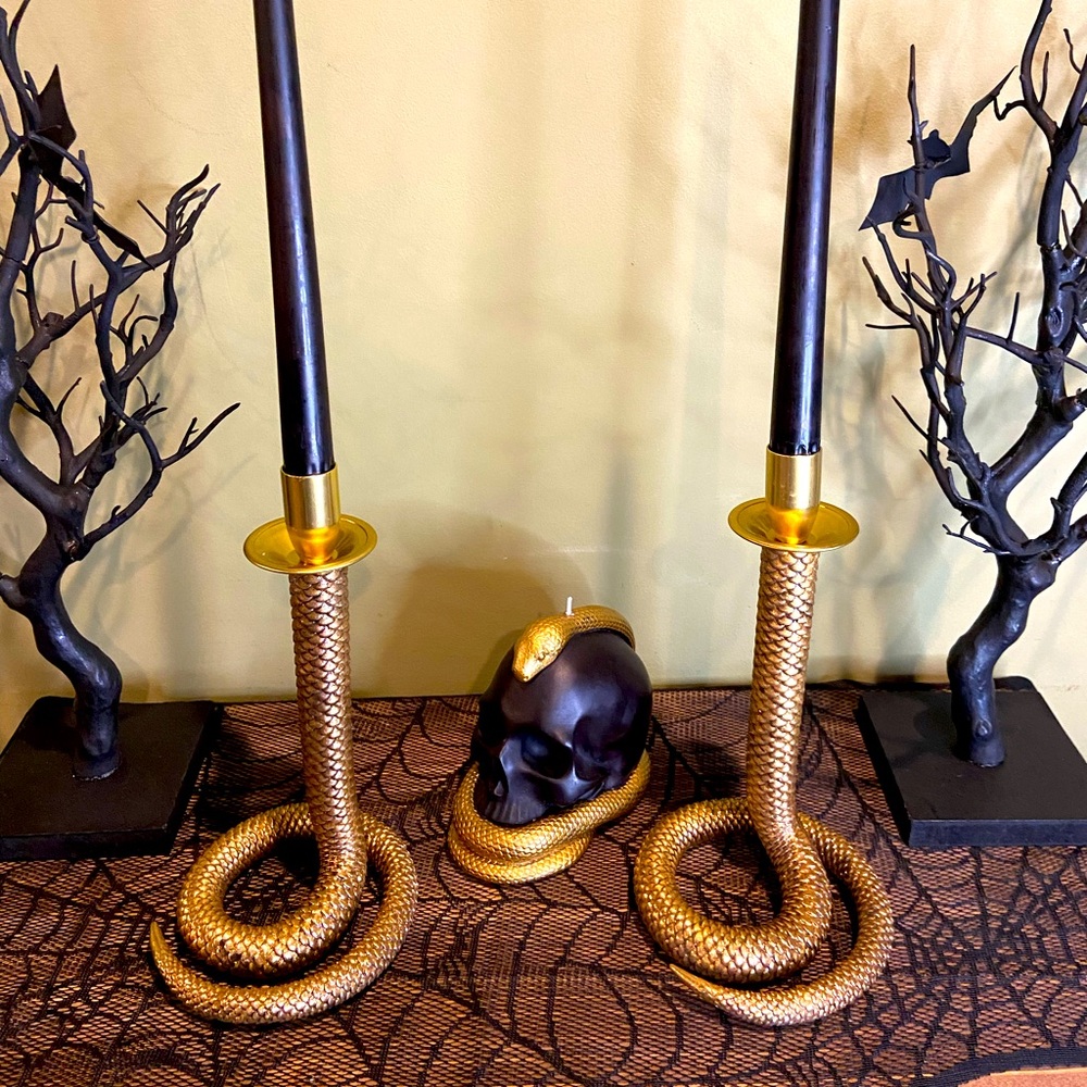SOLD Headless Snake Candle Holder Set SOLD